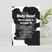 Invitation Impression de vache amusante personnalisée Holy Co (Debout devant)