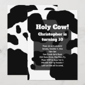 Invitation Impression de vache amusante personnalisée Holy Co (Devant / Derrière)