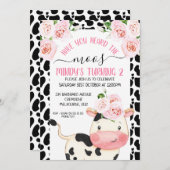 Invitation Impression De Vache Avez-Vous Entendu L'Anniversai (Devant / Derrière)