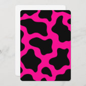 Invitation impression de vache rose vif d'Halloween (Devant / Derrière)