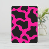 Invitation impression de vache rose vif d'Halloween (Debout devant)