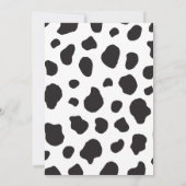 Invitation Impression De Vache, Spots De Vache, Noir Et Blanc (Dos)