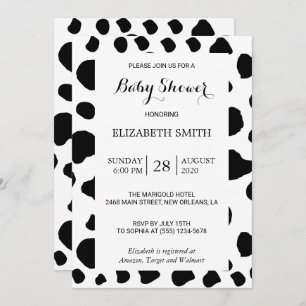 Invitation Impression De Vache, Spots De Vache, Noir Et Blanc