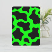 Invitation impression de vache vert acide Halloween (Debout devant)