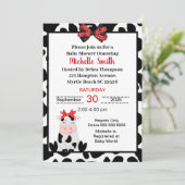 Invitation Impression de vaches et Baby shower de vaches mign (Debout devant)