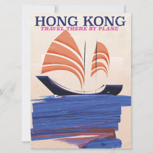 Invitation Impression de voyage de style vintage de Hong Kong
