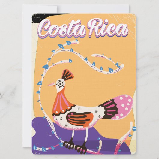 Invitation Impression de voyage vintage costaricain (Devant)