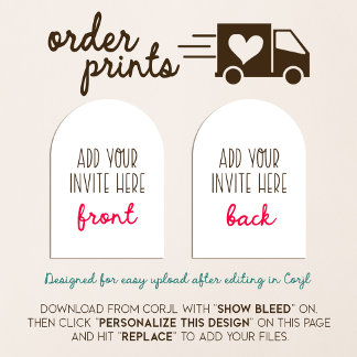 Invitation Impression d'invitation en forme d'arc de 5x7 pouc