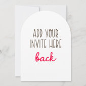 Invitation Impression d'invitation en forme d'arc de 5x7 pouc (Dos)