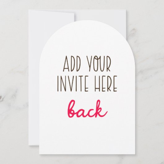 Invitation Impression d'invitation en forme d'arc de 5x7 pouc (Dos)