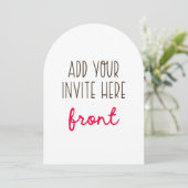 Invitation Impression d'invitation en forme d'arc de 5x7 pouc (Debout devant)