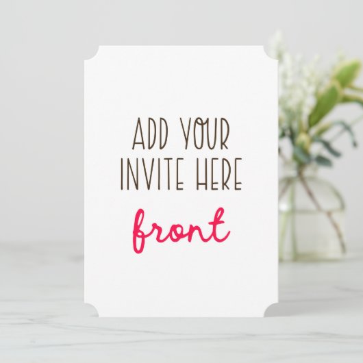 Invitation Impression d'invitation en forme de billet de 5 x  (Debout devant)