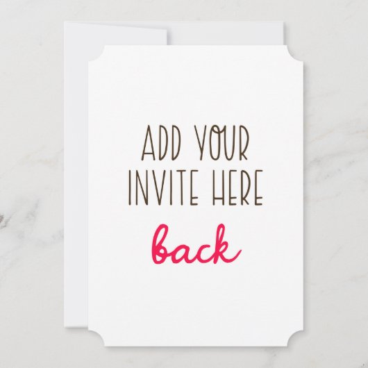 Invitation Impression d'invitation en forme de billet de 5 x  (Dos)