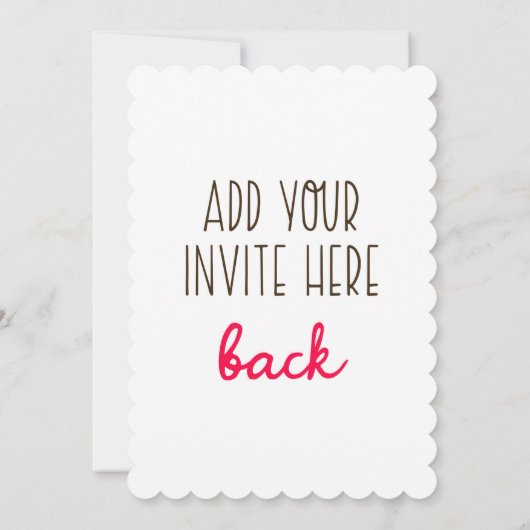 Invitation Impression d'invitation en forme de paille de 5 x  (Dos)