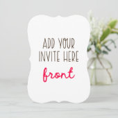 Invitation Impression d'invitation en forme de support de 5 x (Debout devant)