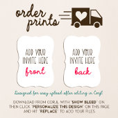 Invitation Impression d'invitation en forme de support de 5 x