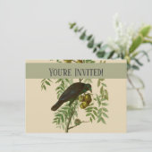 Invitation Impression d'oiseau Grackle violet d'Audubon Botan (Debout devant)