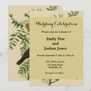 Invitation Impression d'oiseau Grackle violet d'Audubon Botan