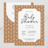 Invitation Impression florale Brown et rose (Devant / Derrière)