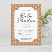 Invitation Impression florale Brown et rose (Debout devant)