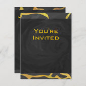 Invitation Impression Giraffe noir et jaune (Devant / Derrière)