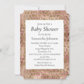 Invitation Impression Girl Rose Gold Giraffe (Devant)