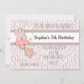 Invitation Impression Girl rose Zebra (Devant)