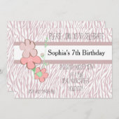 Invitation Impression Girl rose Zebra (Devant / Derrière)