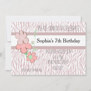 Invitation Impression Girl rose Zebra