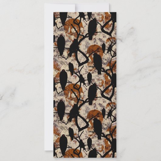 Invitation Impression Halloween pour le crâne et le corbeau (Devant)