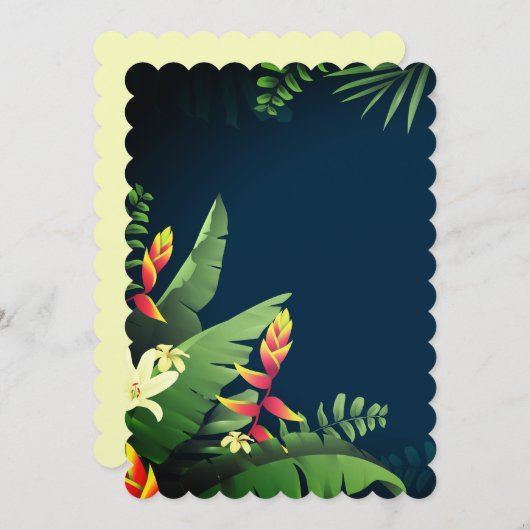 Invitation Impression hawaïenne (Devant / Derrière)