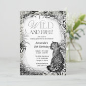 Invitation Impression léopard Anniversaire Enfants (Debout devant)