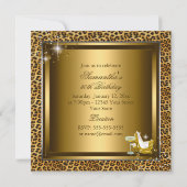 Invitation Impression léopard et talons 50 Fabuleux Or (Dos)