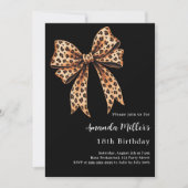 Invitation Impression léopard noir noeud papillon marron anni (Devant)