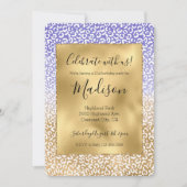 Invitation Impression léopard ombré or blanc violet (Devant)