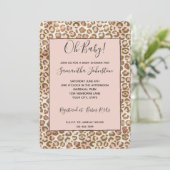 Invitation Impression léopard ombré rose pêche marron   (Debout devant)