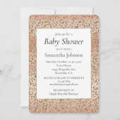 Invitation Impression léopard or pailleté pêche crémeux   (Devant)