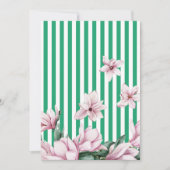 Invitation Impression magnolia à rayure verte, été, printemps (Devant)