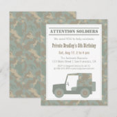 Invitation Impression militaire de camouflage Fête d'annivers (Devant / Derrière)