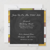 Invitation Impression Mondrian Brun Jaune Vert (Dos)