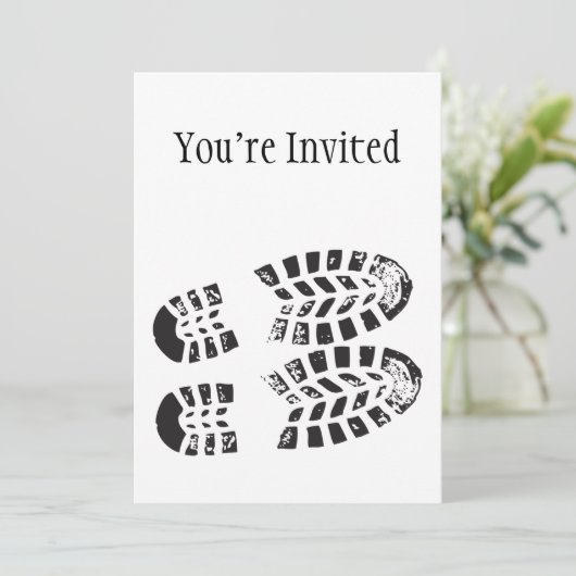 Invitation Impression noir et blanc basket (Debout devant)