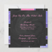 Invitation Impression noire violet mondriaque (Dos)