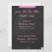 Invitation Impression noire violet mondriaque (Dos)