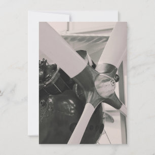 Invitation Impression photographique d'un avion à hélice vint