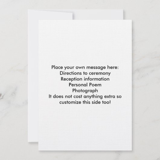 Invitation Impression recto-verso en blanc et noir (Dos)