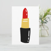 Invitation impression rouge rouge à lèvres (Debout devant)