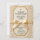 Invitation Impression sur toile de mariage Crème et Or – Cadr (Dos)