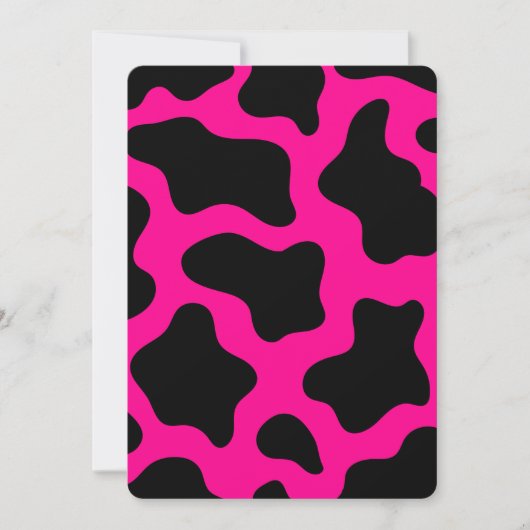 Invitation impression vache rose chaud Halloween (Devant)