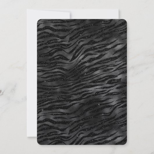 Invitation Impression Zebra Noir Argent (Dos)