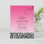 Invitation impression zèbre ; anniversaire florissant (Debout devant)